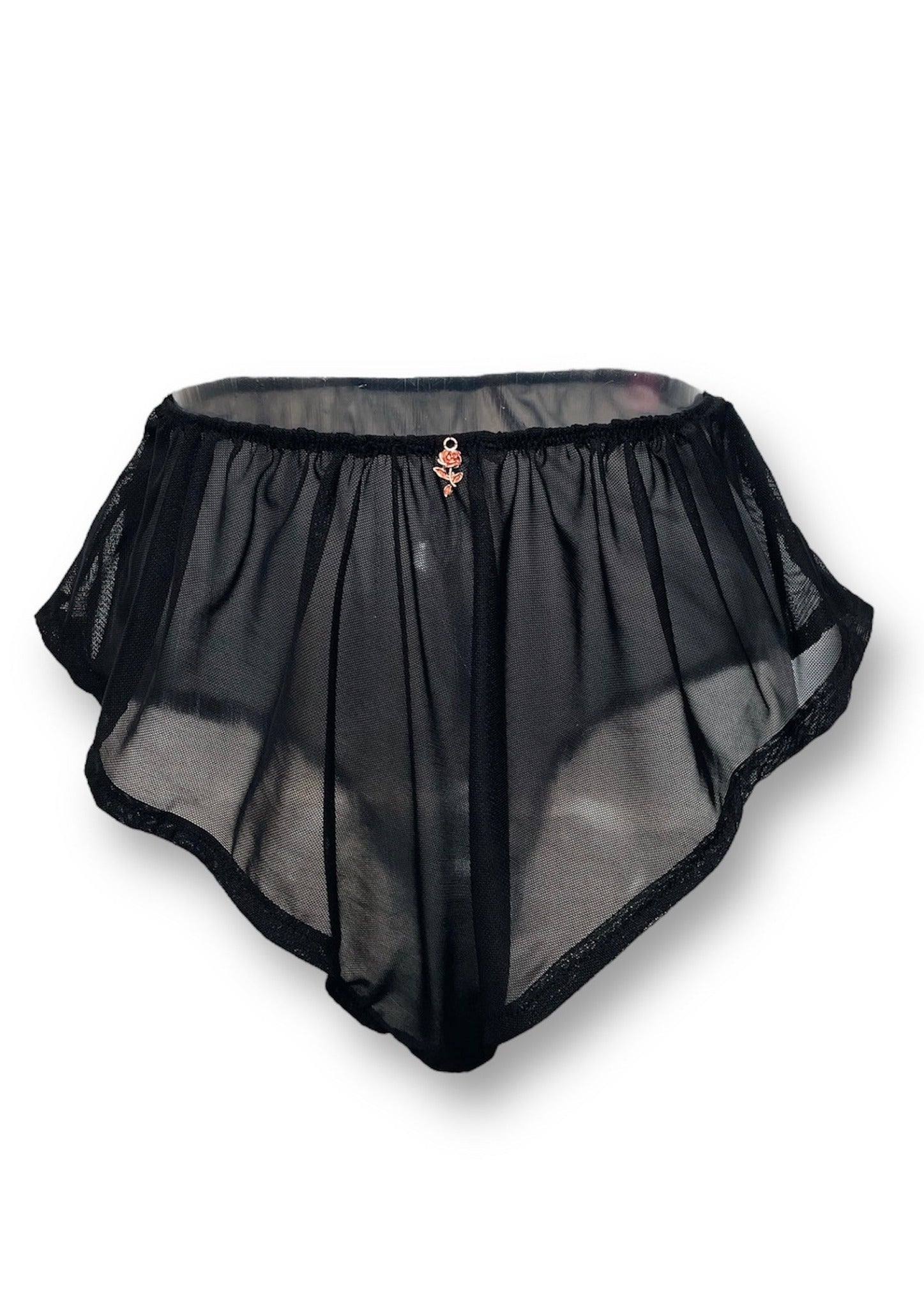 Black Mesh French Knicker Shorts Abigail Walker Official