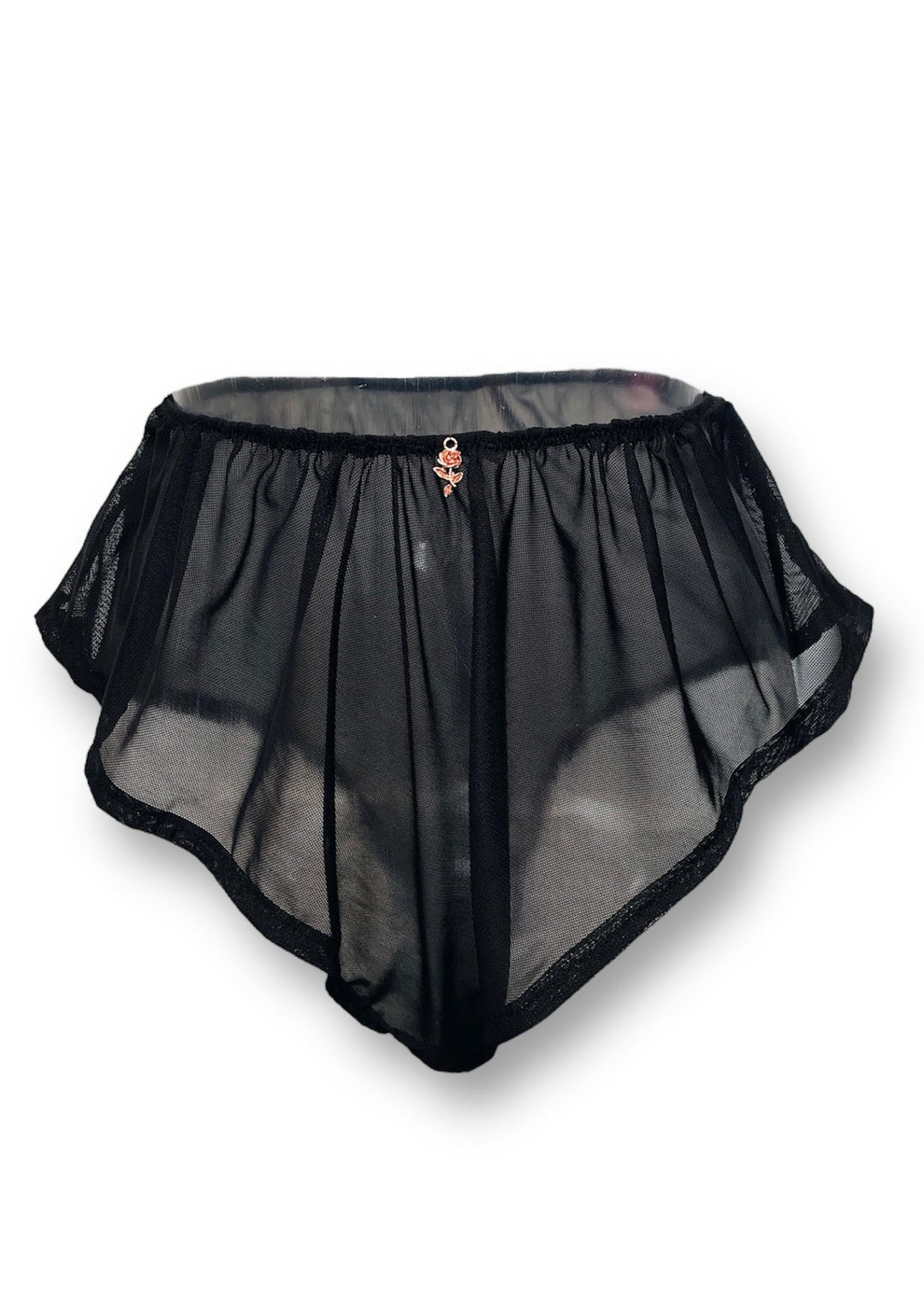 Black Mesh French Knicker Shorts