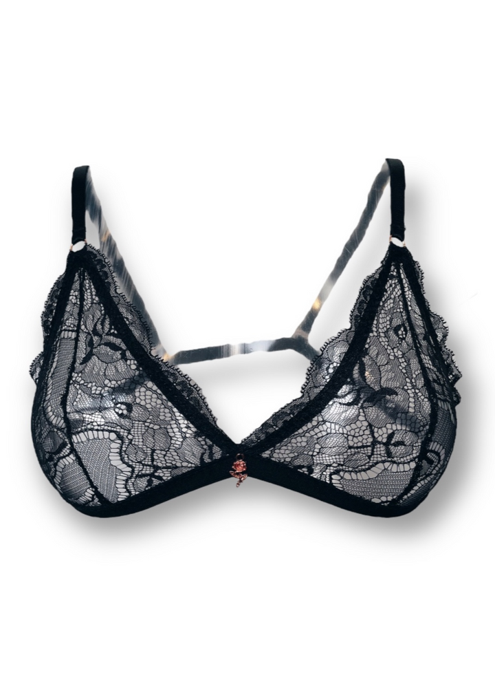 Black Lace Triangle Bra