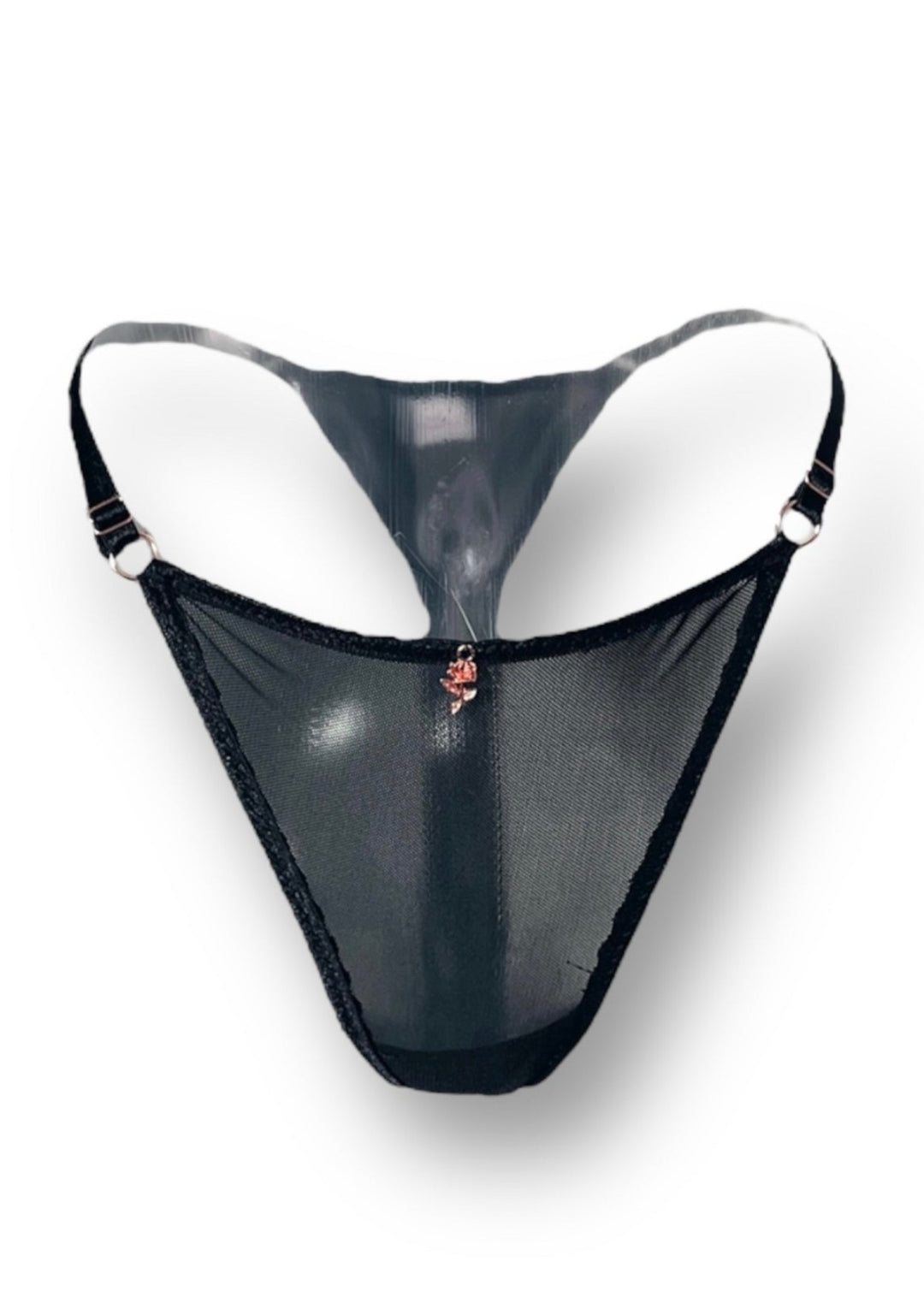 Black Mesh Adjustable Thong