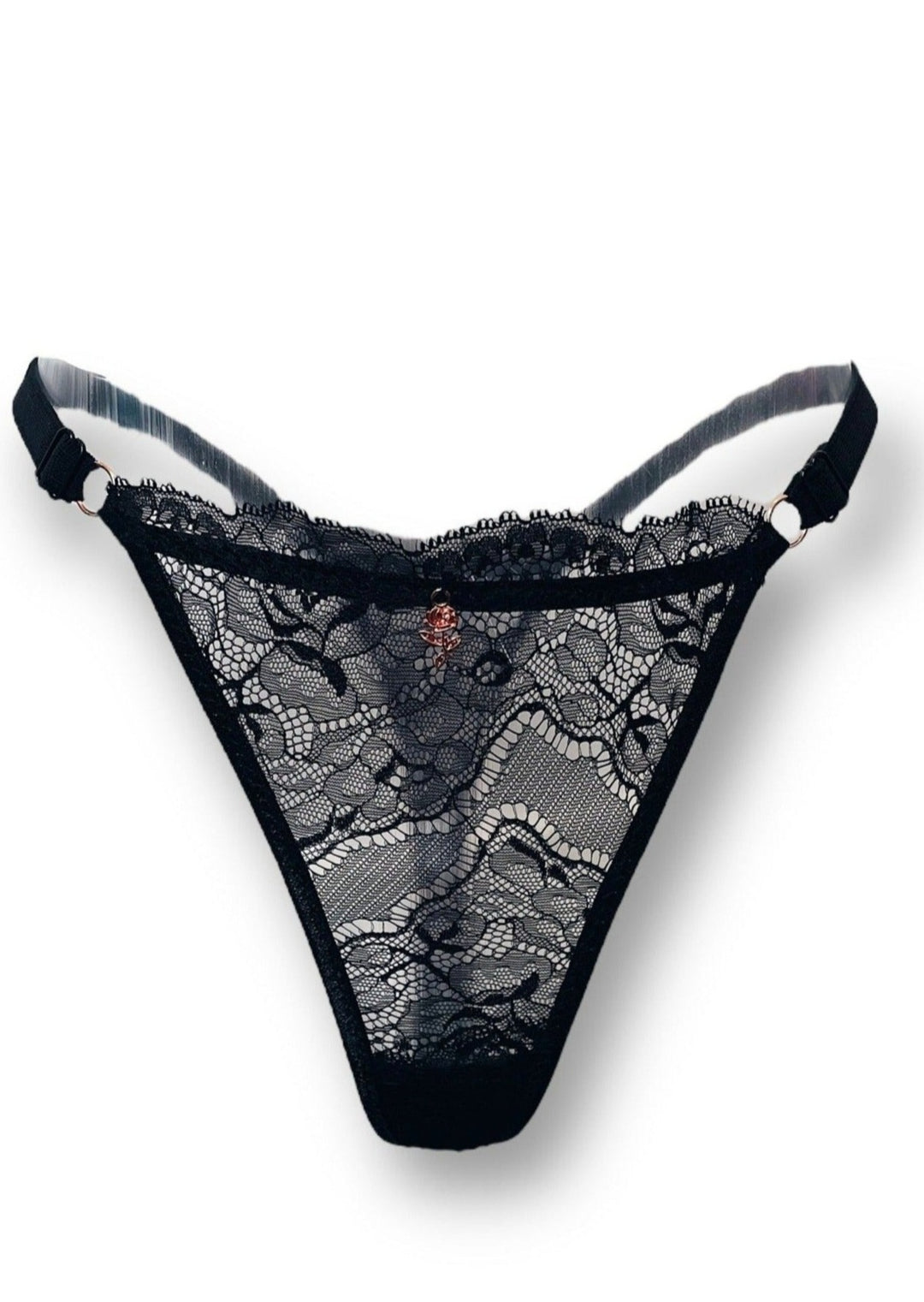 Black Lace Adjustable Thong